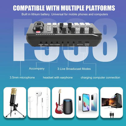 Live Sound Card with DJ Mixer Effects & Voice Changer