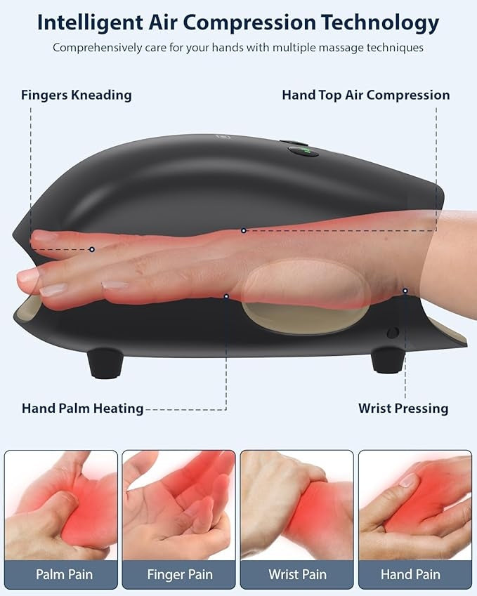 Perfect Family Gift 🎁 - Portable Hand Massager with Comfort Heat