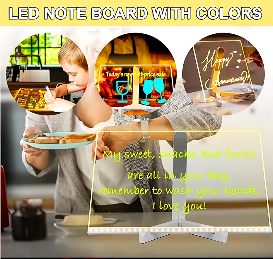 LED Note Board with illumination🖍️ with Colors Colorful LED Note Board Creative Gifts🎁